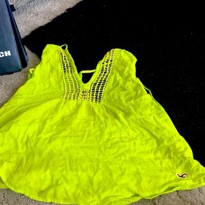 Sheer hollister swing tank neon green
